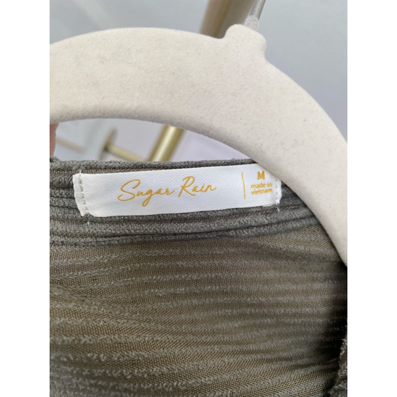 Sugar Rush Corduroy Button Shacket Olive Green Buttery Soft Autumn Winter Collar - Picture 4 of 8